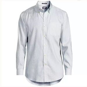 Lands End No Iron Supima Cotton Pinpoint Buttondown Collar Dress Shirt Sz 18-37